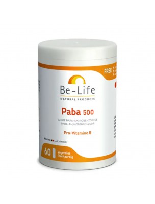 Image de Paba 500 - Pro-vitamine B 60 gélules - Be-Life depuis B-Complex - Vitamines 50 caps - Solaray