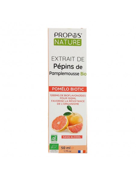 Achetez Pomélo Biotic Bio - Extrait de Pépins de Pamplemousse 50 ml - Propos Nature à l'herboristerie Louis Image principale de Pomélo Biotic Bio - Extrait de Pépins de Pamplemousse 50 ml - Propos Nature
