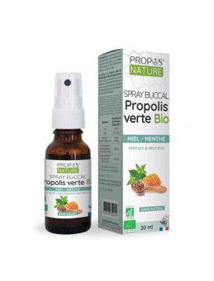 Image de Spray buccal Propolis Verte Sans Alcool Bio - Miel et Menthe 20 ml - Propos Nature depuis louis-herboristerie