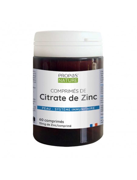 Image principale de Citrate de Zinc - Peau et Immunité 60 gélules - Propos Nature