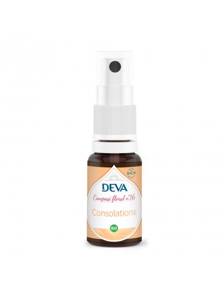 Image principale de Consolations Bio - Le Baume du Cœur Composé floral n°16 Spray de 15 ml - Deva