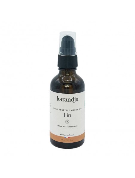 Achetez Lin Bio - Huile Végétale de Linum Usitatissimum 50 ml - Karandja à l'herboristerie Louis Image principale de Lin Bio - Huile Végétale de Linum Usitatissimum 50 ml - Karandja