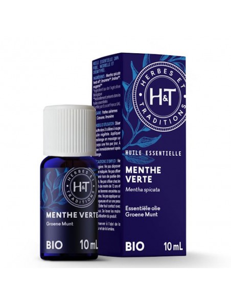 Image principale de Menthe Verte Bio - Huile essentielle de Mentha spicata 10 ml - Herbes et Traditions