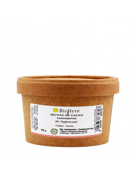 Image principale de Beurre de Cacao Bio - Ingrédient actif Pastilles 100g - Bioflore