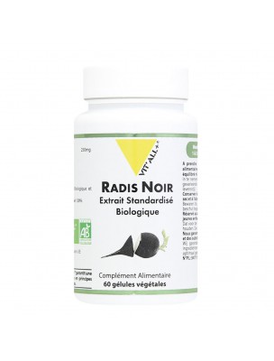 Image de Radis Noir 250mg Bio - Digestion 60 gélules végétales - Vit'all+ depuis Achetez les produits Vit'All + à l'herboristerie Louis (3)