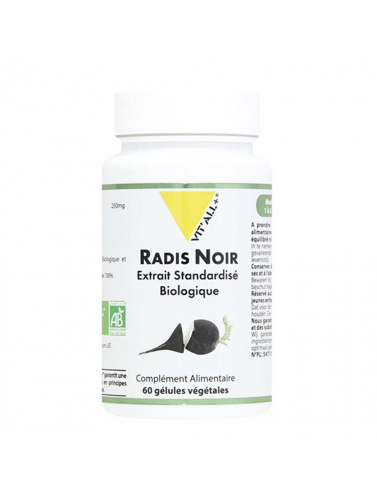 Image principale de la modale pour Radis Noir 250mg Bio - Digestion 60 gélules végétales - Vit'all+