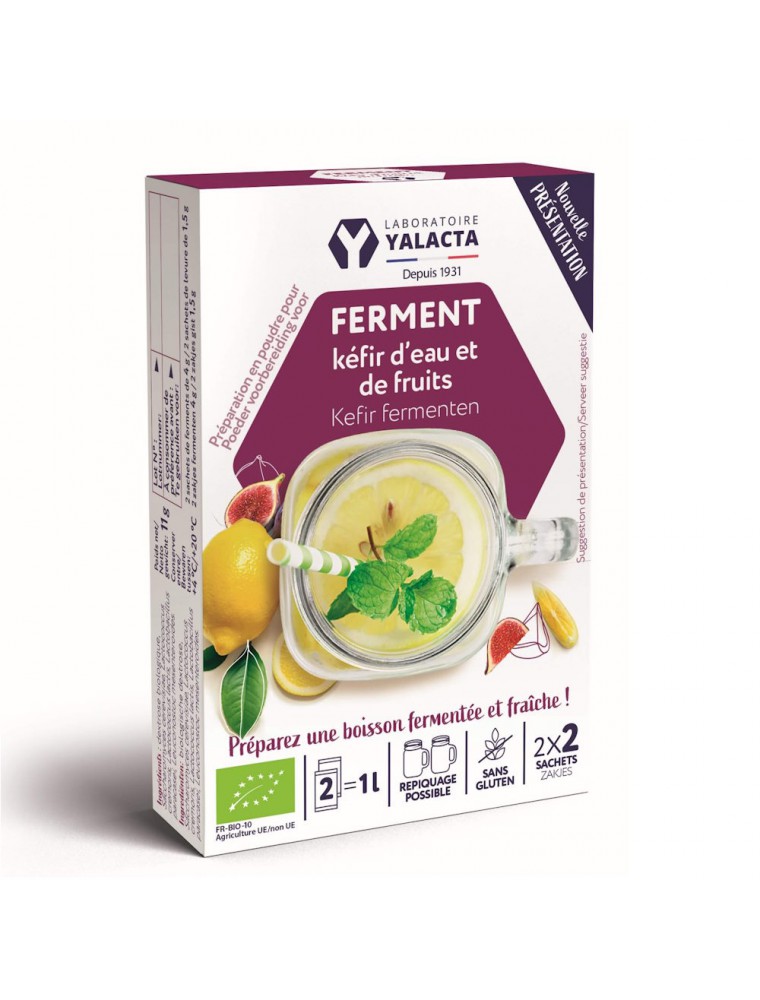Image principale de la modale pour Kéfir d'Eau et de Fruits Bio - Boisson Fermentée 4 sachets - Yalacta