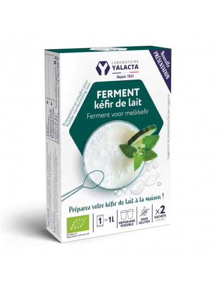 Image principale de Kéfir de Lait Bio - Boisson Fermentée 2 sachets - Yalacta