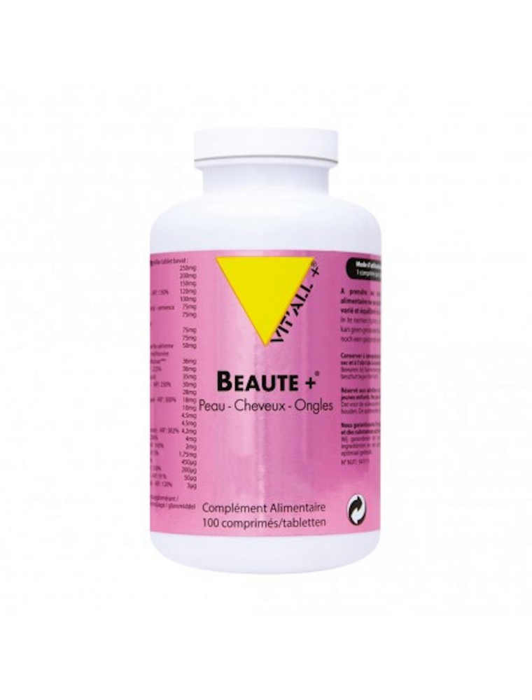 Image principale de la modale pour Beauté + - Peau, Cheveux et Ongles 100 comprimés - Vit'all+