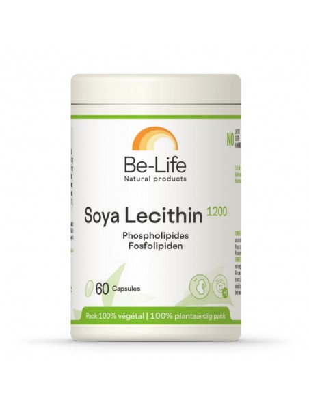 Achetez Soya Lecithin 1200 - Circulation et Digestion 60 gélules - Be-Life à l'herboristerie Louis Image principale de Soya Lecithin 1200 - Circulation et Digestion 60 gélules - Be-Life