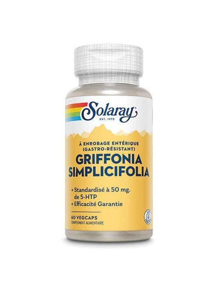 Image principale de la modale pour Griffonia Simplicifolia 50 mg - Sommeil et moral 60 capsules - Solaray