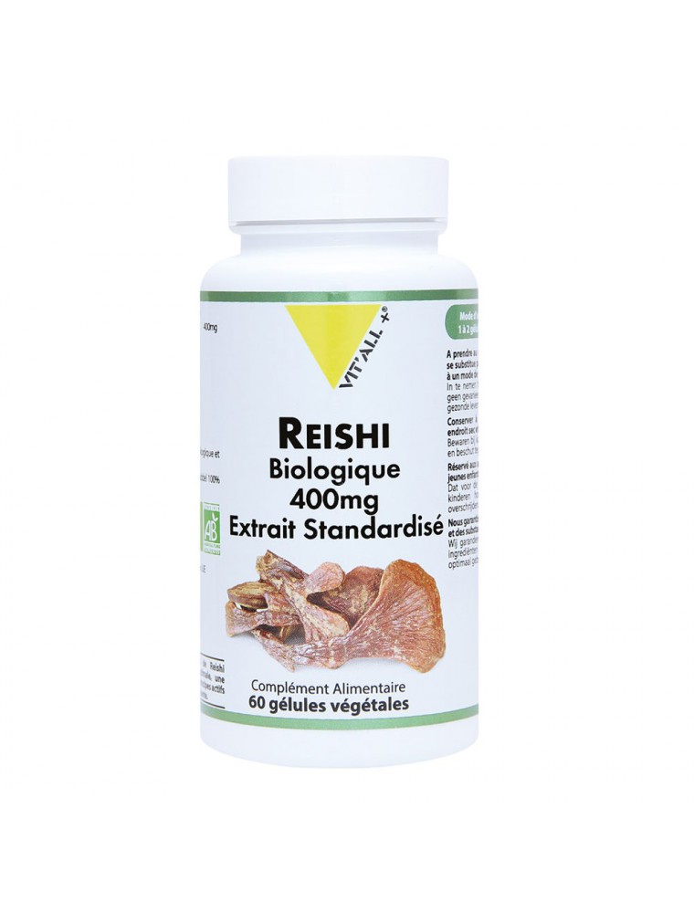 Image principale de la modale pour Reishi 400mg Bio - Immunité 60 gélules végétales - Vit'all+