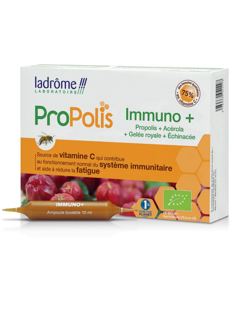 Image principale de la modale pour Immuno + Bio - Défenses Naturelles et Tonus 20 ampoules de 10 ml - Ladrôme