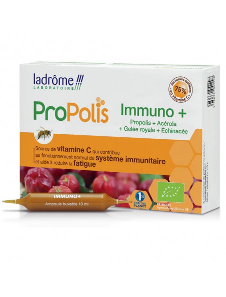 Image principale de Immuno + Bio - Défenses Naturelles et Tonus 20 ampoules de 10 ml - Ladrôme