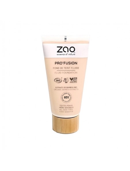 Image principale de Fond de Teint Fluide Pro'Fusion Bio - Beige Porcelaine 851 30 ml - Zao Make-up