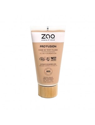 Image de Fond de Teint Fluide Pro'Fusion Bio - Médium Hâlé 855 30 ml - Zao Make-up depuis Achetez les produits Zao Make-up à l'herboristerie Louis (3)