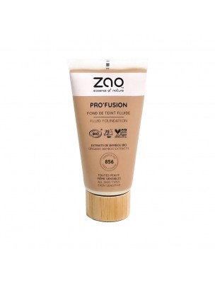 Image de Fond de Teint Fluide Pro'Fusion Bio - Hâlé Noisette 856 30 ml - Zao Make-up depuis Achetez les produits Zao Make-up à l'herboristerie Louis (3)