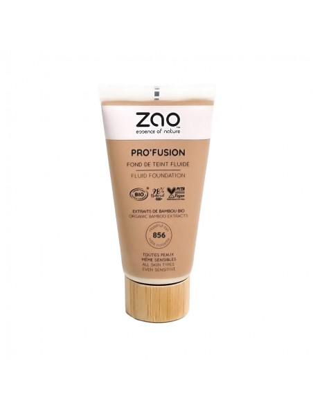 Image principale de Fond de Teint Fluide Pro'Fusion Bio - Hâlé Noisette 856 30 ml - Zao Make-up