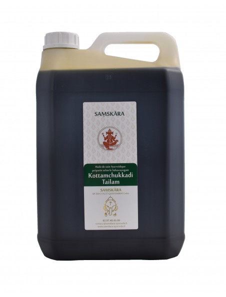 Achetez Kottamchukkadi Tailam - Huile Ayurvédique 5 Litres - Samskara à l'herboristerie Louis Image principale de Kottamchukkadi Tailam - Huile Ayurvédique 5 Litres - Samskara