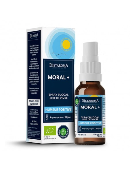Achetez Moral + Bio - Spray Joie de Vivre 30 ml - Dietaroma à l'herboristerie Louis Image principale de Moral + Bio - Spray Joie de Vivre 30 ml - Dietaroma