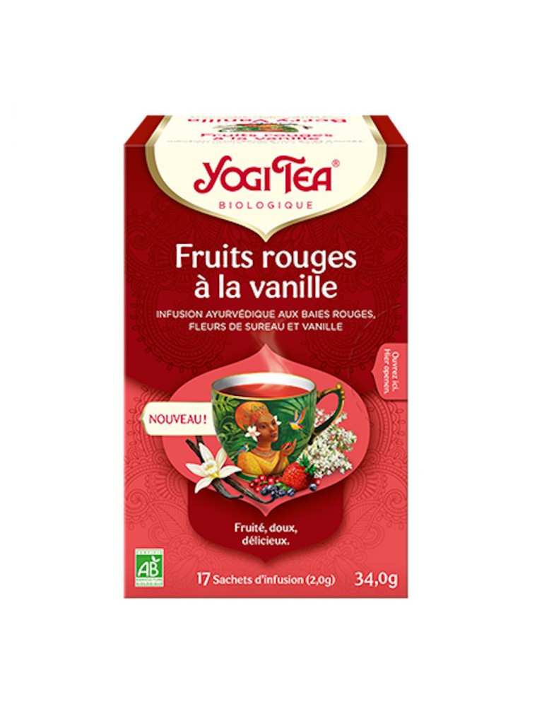 Image principale de la modale pour Fruits Rouges à la Vanille Bio - Infusions Ayurvédiques 17 sachets - Yogi Tea