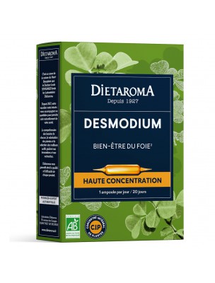 Image de C.I.P. Desmodium Bio - Fonctionnement hépatique 20 ampoules - Dietaroma depuis Achetez les produits Dietaroma à l'herboristerie Louis