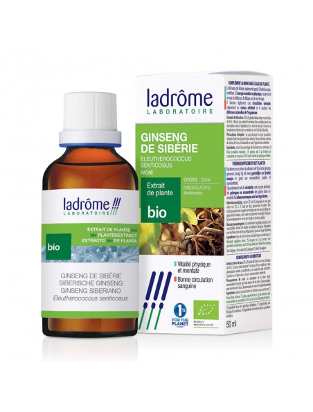 Achetez Eleuthérocoque Ginseng de Sibérie Bio - Vitalité Teinture-mère 50ml - Ladrôme à l'herboristerie Louis Image principale de Eleuthérocoque Ginseng de Sibérie Bio - Vitalité Teinture-mère 50ml - Ladrôme