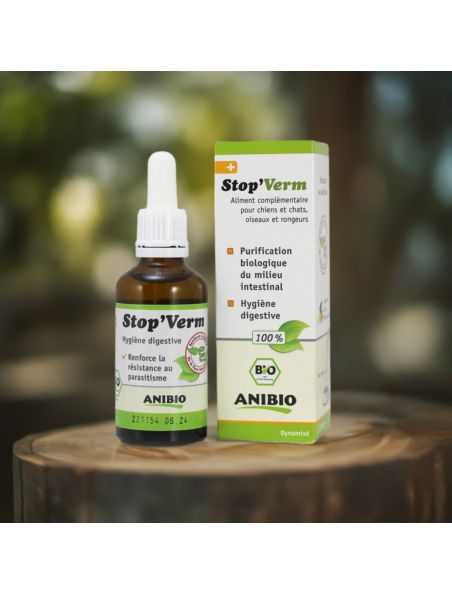 Image principale de Stop' Verm Bio - Vermifuge naturel pour chiens et chats 50 ml - AniBio
