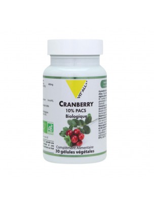 Image de Cranberry 400mg Bio - Voies Urinaires 30 gélules végétales - Vit'all+ depuis Achetez les produits Vit'All + à l'herboristerie Louis (2)