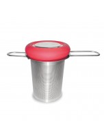 Image de Infuseur à thé Inox avec son couvercle et ses charnières Rouge depuis Filtres et infuseurs de qualité pour vos tisanes et infusions