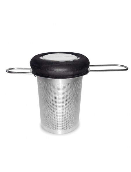 Achetez Infuseur à thé Inox avec son couvercle et ses charnières Noir à l'herboristerie Louis Image principale de Infuseur à thé Inox avec son couvercle et ses charnières Noir