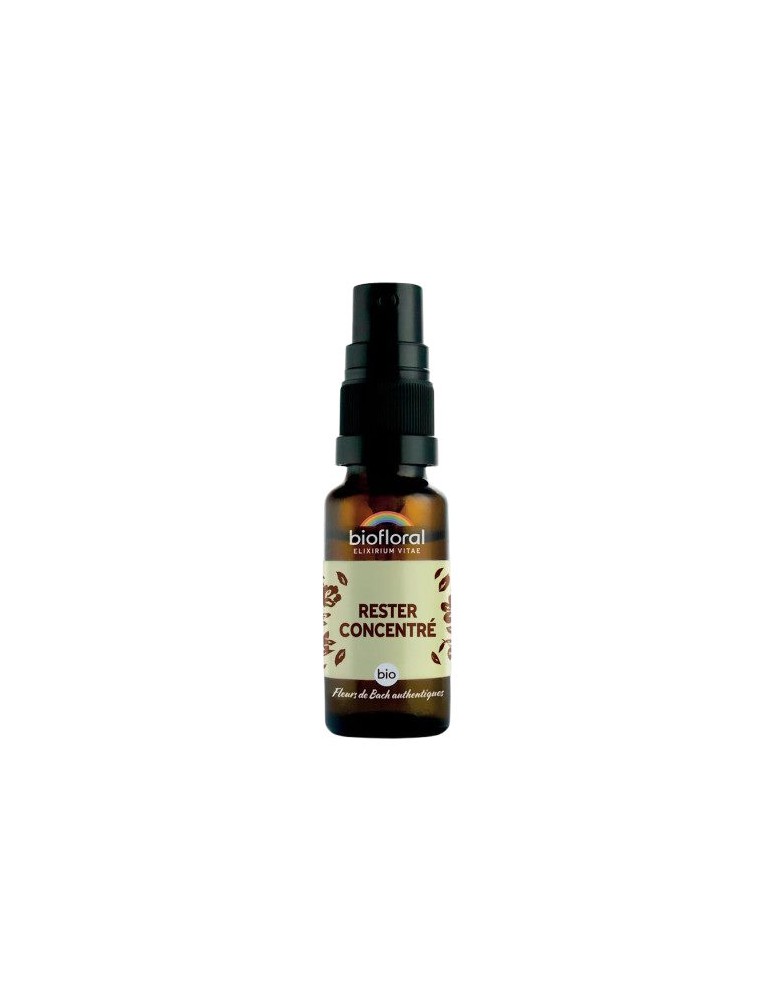 Image principale de la modale pour Rester Concentré Bio - Spray Complexe Bio aux Fleurs de Bach 20 ml - Biofloral