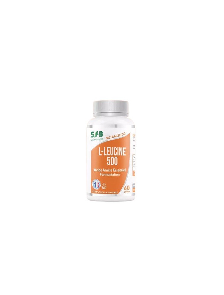 Image principale de la modale pour L-Leucine 500 - Acide aminé 60 gélules -SFB Laboratoires
