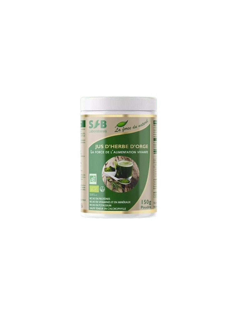 Image principale de la modale pour Jus d'Herbe d'Orge Bio - Vitalité Poudre 120 grammes - SFB Laboratoires