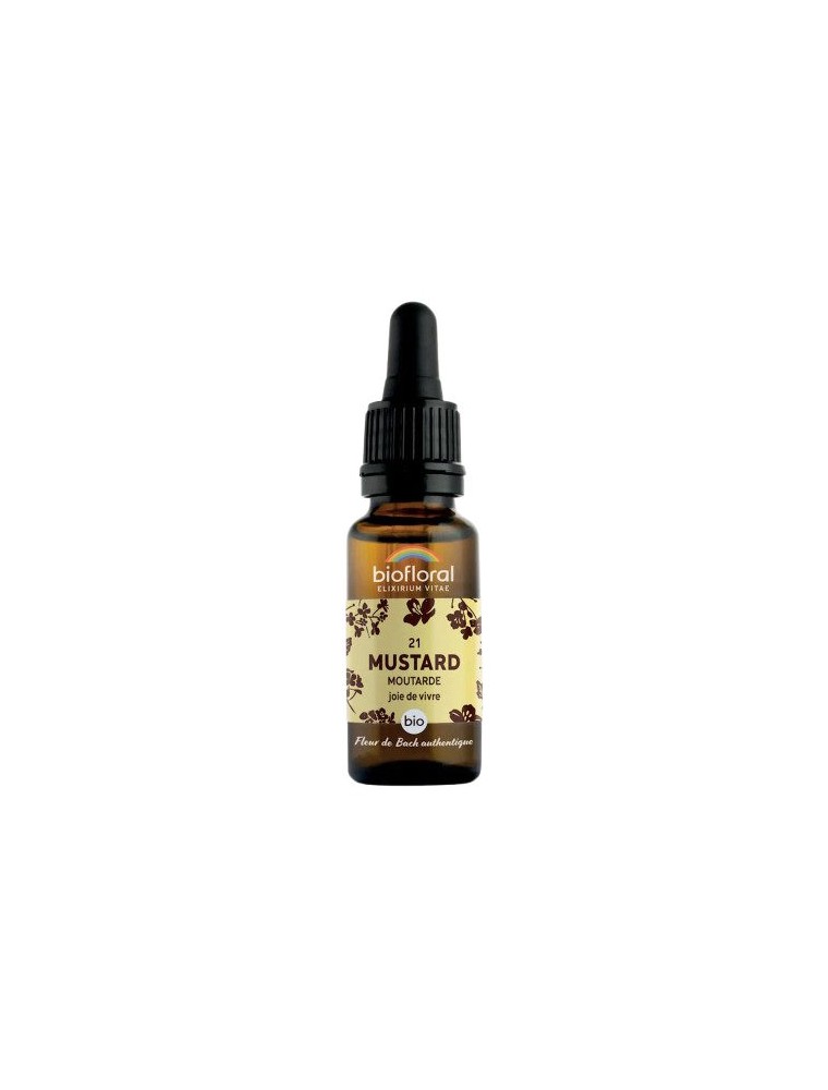 Image principale de la modale pour Mustard Moutarde n°21 - Tristesse et Mélancolie Bio aux fleurs de Bach 20 ml - Biofloral