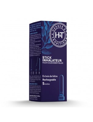 Image de Stick Inhaler - Support Rechargeable en Bois de Hêtre pour Huiles essentielles 5 Mèches - Herbes et Traditions depuis Achetez les produits Herbes et Traditions à l'herboristerie Louis (4)