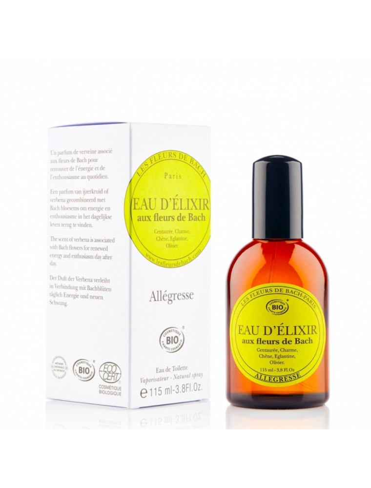 Image principale de la modale pour Allégresse - Eau de toilette énergisante Bio aux Fleurs de Bach 115 ml - Elixirs and Co
