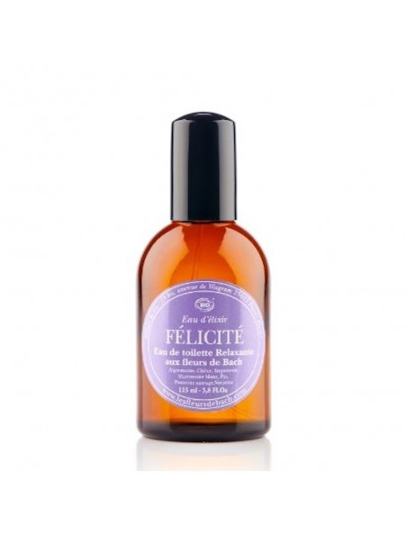 Achetez Félicité - Eau de toilette relaxante Bio aux Fleurs de Bach 115 ml - Elixirs and Co à l'herboristerie Louis Image principale de Félicité - Eau de toilette relaxante Bio aux Fleurs de Bach 115 ml - Elixirs and Co