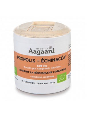 Image de Propolis Echinacée 550mg Bio - Défenses Naturelles 30 comprimés - Aagaard depuis Achetez Pastilles Propenlentum Echinacéa Zinc Sans Sucre Aagaard - 24 Pastilles