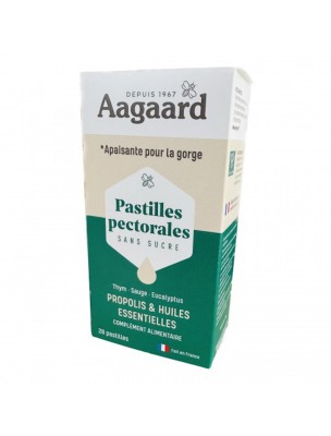 Image de Pastilles Pectorales Sans Sucre - Soin de la Gorge 28 Pastilles - Aagaard depuis Aagaard