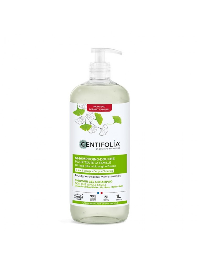Image principale de la modale pour Shampooing-Douche pour toute la Famille Bio - 3 en 1 Visage, Corps et Cheveux 1 Litre - Centifolia