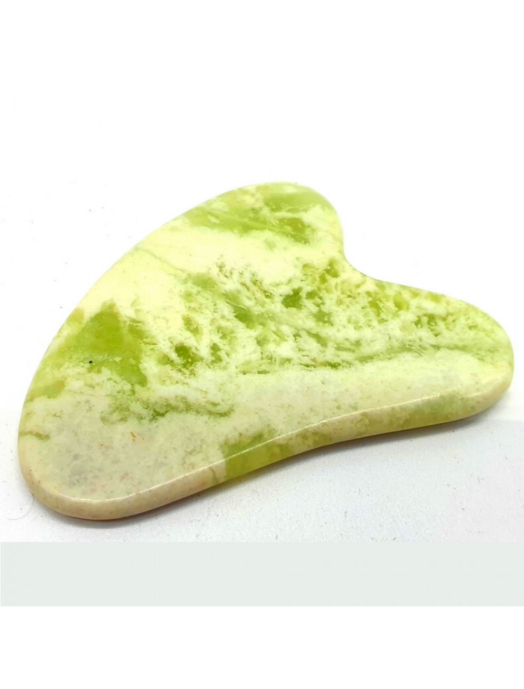 Image principale de la modale pour Gua Sha Palme de Massage Jade Verte - Soin de la Peau 8 cm