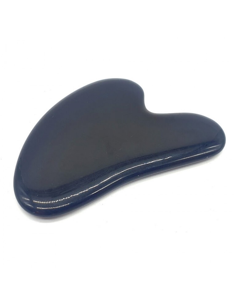 Image principale de la modale pour Gua Sha Palme de Massage Obsidienne Noire - Soin de la Peau 8 cm