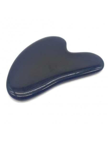 Image principale de Gua Sha Palme de Massage Obsidienne Noire - Soin de la Peau 8 cm