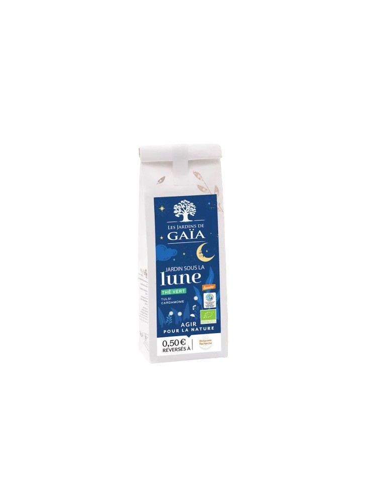 Image principale de la modale pour Jardin sous la Lune Bio - Thé vert Parfumé 100 g - Les Jardins de Gaïa