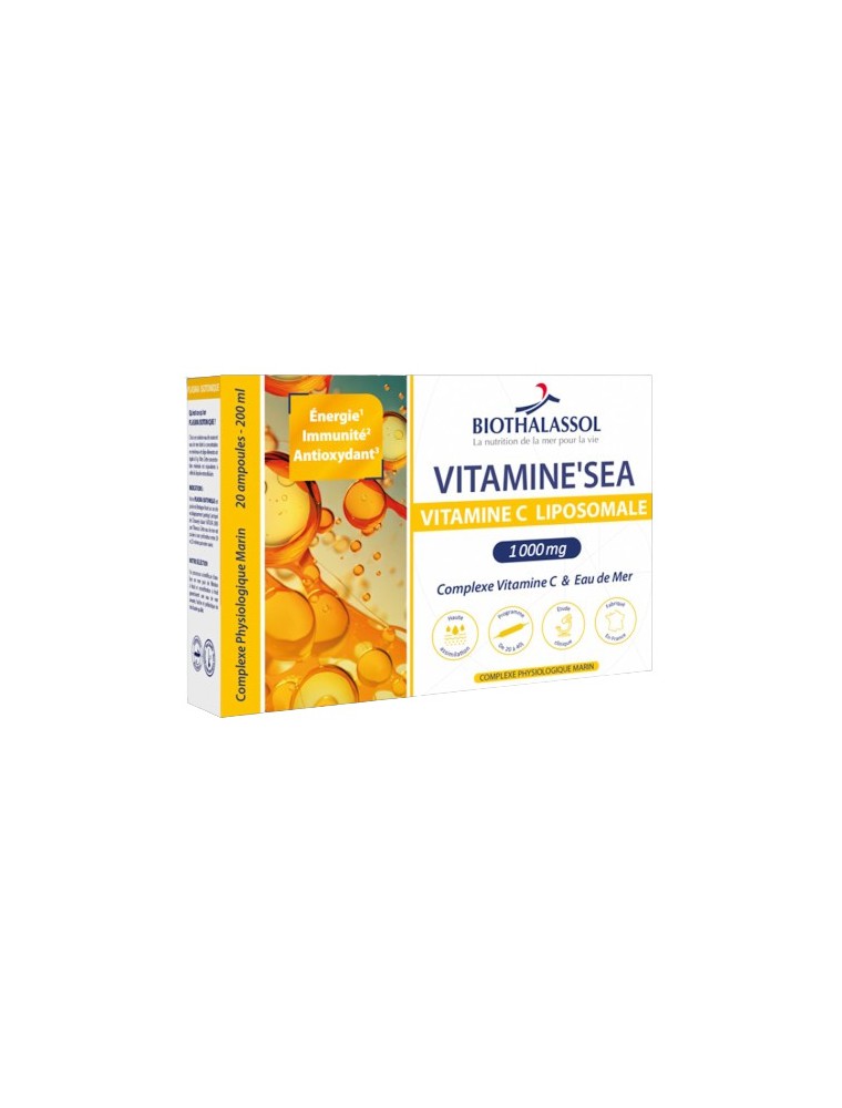 Image principale de la modale pour Vitamine'Sea - Vitamine C Liposomale 20 Ampoules de 10 ml - Biothalassol