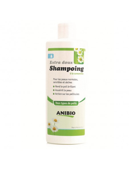 Achetez Shampoing à la Camomille et Aloé vera - Chiens et Chats 250 ml - AniBio à l'herboristerie Louis Image principale de Shampoing à la Camomille et Aloé vera - Chiens et Chats 250 ml - AniBio