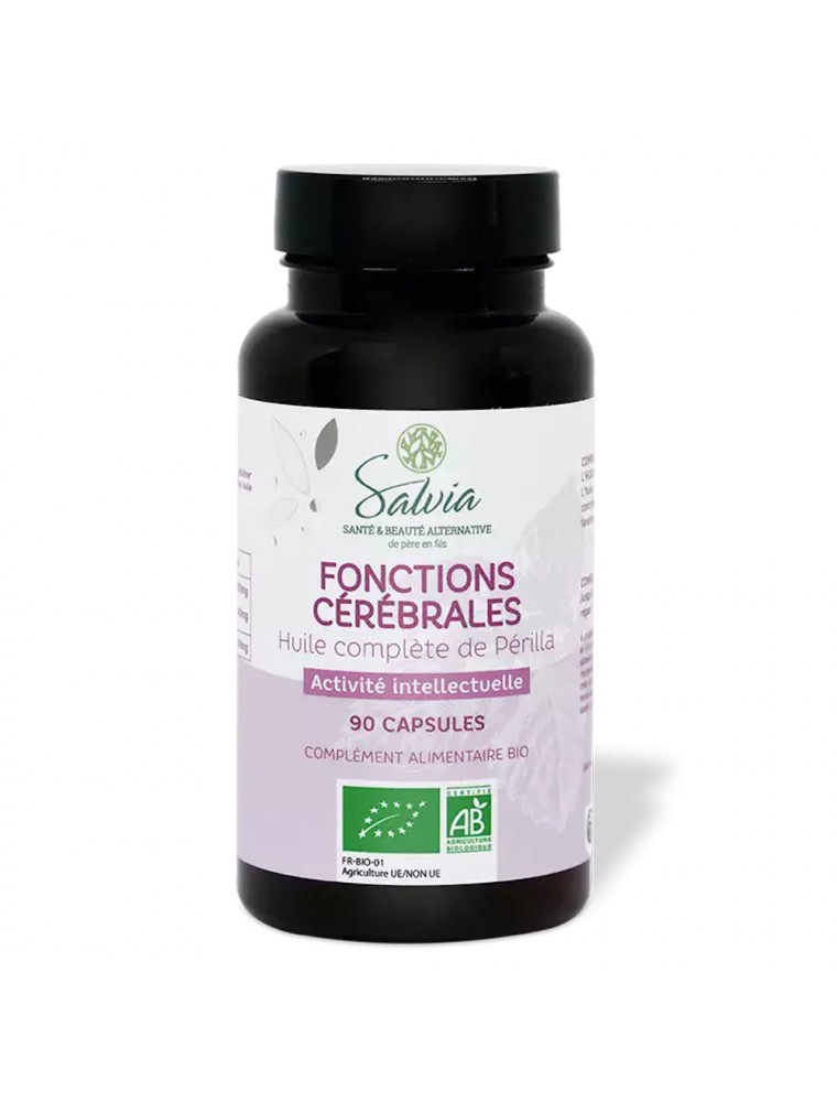 Image principale de la modale pour Huile Complète de Périlla Bio - Fonctions Cérébrales 90 capsules d'huiles végétales - Salvia