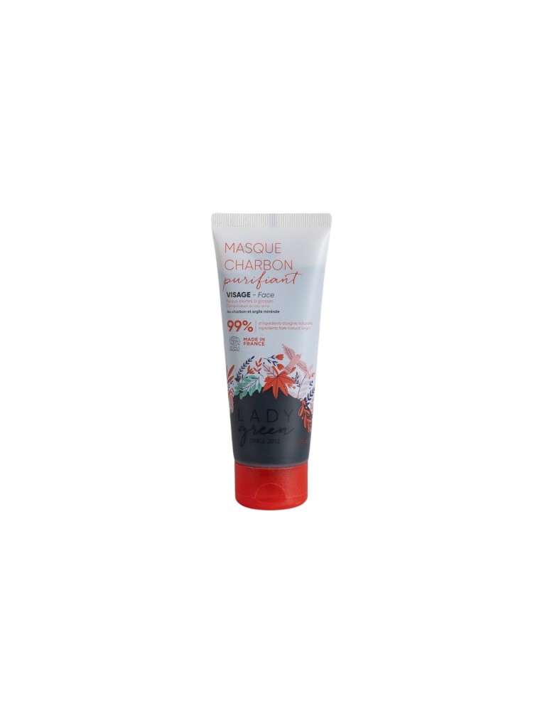 Image principale de la modale pour Masque Charbon Purifiant Bio - Soin du Visage 75 ml - Lady Green