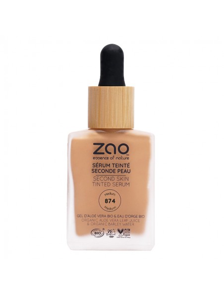 Image principale de Sérum Teinté Seconde Peau Bio - Medium 874 30 ml - Zao Make-up